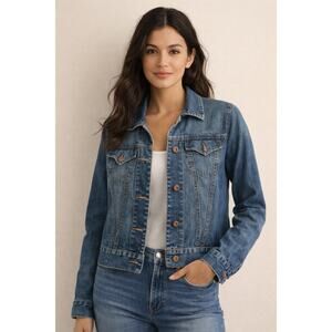 Gap Denim Jacket XS Classic Blue Jean Jacket 100% Cotton Preppy Americana